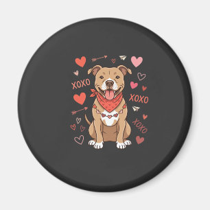 Valentine Pitbull Hond XOXO Liefde Design Magneet