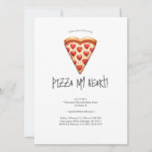 Valentine Pizza Thématique Anniversaire Invitation (Devant)