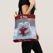 Valentine Polar Bear Cubs Tote Draagtas (Dichtbij)