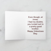 Valentine pour la carte de frère (Intérieur)