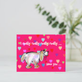Valentine Pup & Hearts ~ Carte postale (Debout devant)