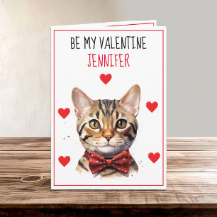 Valentine Purfect Bengale Chat Carte de voeux plié