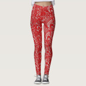 Valentine Red Faux Mesh Lace Leggings (Devant)