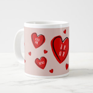 Valentine Rode Harten Schattig Op Maat Gemaakt Kop