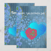 Valentine Romantique Roses balayer carte bleue du (Devant / Derrière)