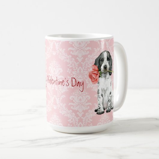 Valentine Rose Anglais Cocker Spaniel Coffee Mug (Devant droit)