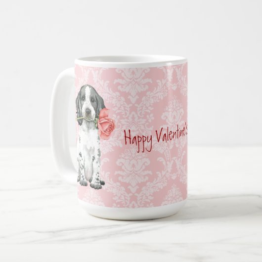 Valentine Rose Anglais Cocker Spaniel Coffee Mug (Devant gauche)