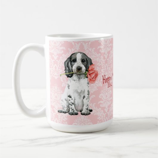 Valentine Rose Anglais Cocker Spaniel Coffee Mug (Gauche)