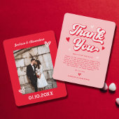 Valentine rouge et rose Mariage Carte de remerciem