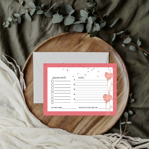 Valentine Roze Hart bruiloft feest recept verzoek  Informatiekaartje
