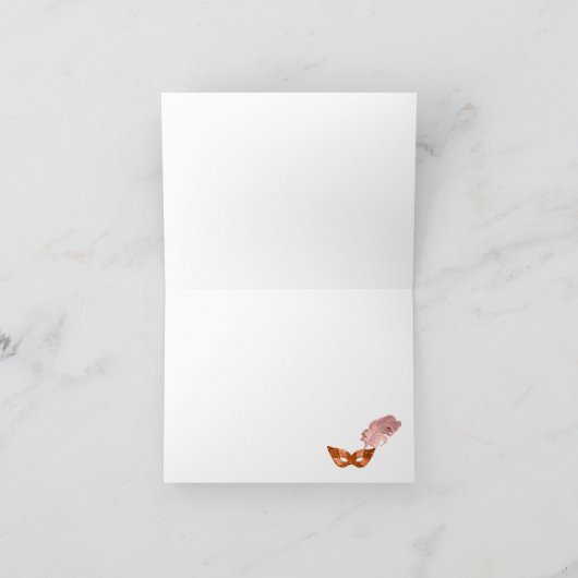 Valentine Roze Marie Antoinette Parijs Masquerade Feestdagen Kaart (Binnen)