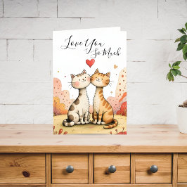Valentine’s Cat Greeting Card Feestdagen Kaart