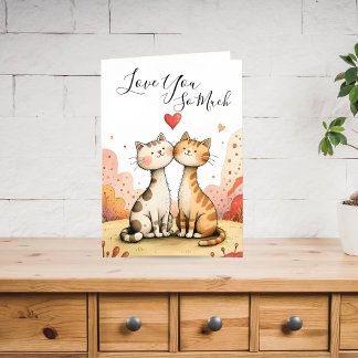 Valentine’s Cat Greeting Card Feestdagen Kaart