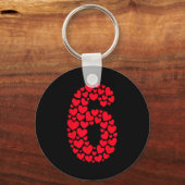 Valentine’s Day 67 Filled With Heart Funny Six Sev Sleutelhanger (Voorkant)