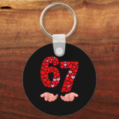 Valentine’s Day 67 Meme Filled With Hearts Funny S Sleutelhanger (Voorkant)