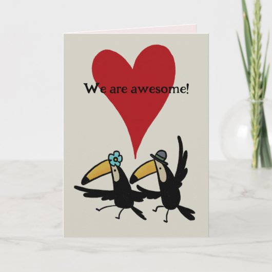 Valentine’s Day card: Awesome Two Toucans with Pic Bedankkaart (Voorkant)