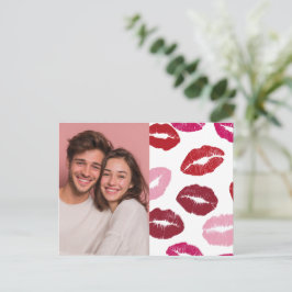 Valentine’s Day Custom Photo Kisses Briefkaart
