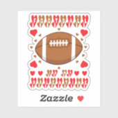 Valentine’s Day Football Lover Funny Sticker (Feuille)