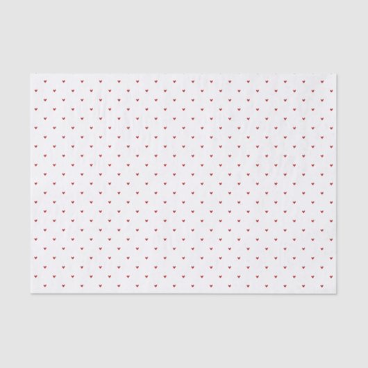Valentine’s Day Girly Soft Red Heart Pattern Tissuepapier (Voorkant)