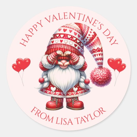 Valentine’s Day Gnome Sticker  (Voorkant)