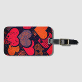 Valentine’s Day Heart Pattern – Retro Pop Art  Bagagelabel (Voorkant (horizontaal))