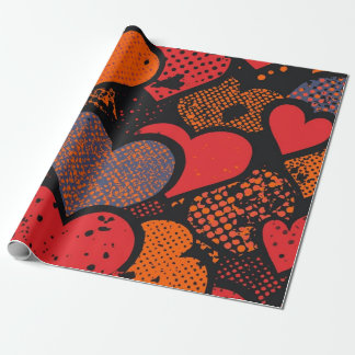 Valentine’s Day Heart Pattern – Retro Pop Art Cadeaupapier