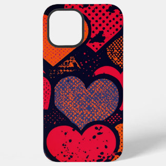 Valentine’s Day Heart Pattern – Retro Pop Art iPhone 12 Pro Max Hoesje