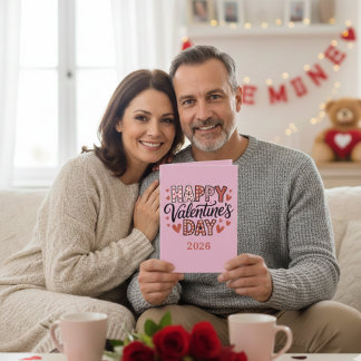 Valentine’s Day Love couple Folded Greeting Card Kaart