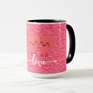 Valentine’s Day Love Mug – Pink Hearts Design Mok