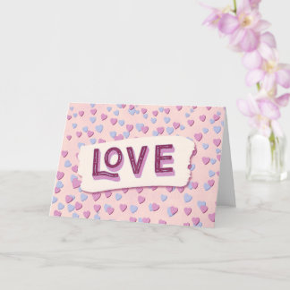 Valentine’s Day Love Pink and Blue Hearts Kaart