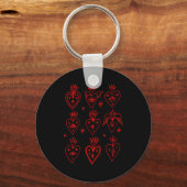 Valentine’s Day Mexican Milagro Gothic Goth Sacred Sleutelhanger (Voorkant)
