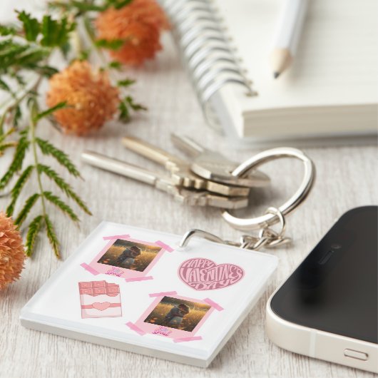 Valentine’s Day Personalized Acrylic Keychain (Voorkant Rechts)
