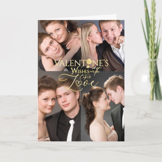 Valentine’s Day Photo Collage Keepsake Kaart (Voorkant)