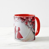  Valentine’s Day Romantic Couple Silhouette Love  Mok (Voorkant rechts)