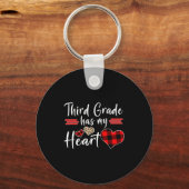 Valentine’s Day Third Grade Has My Heart Plaid Tea Sleutelhanger (Voorkant)