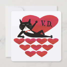 Valentine’s Day Tuxedo Cat Kaart