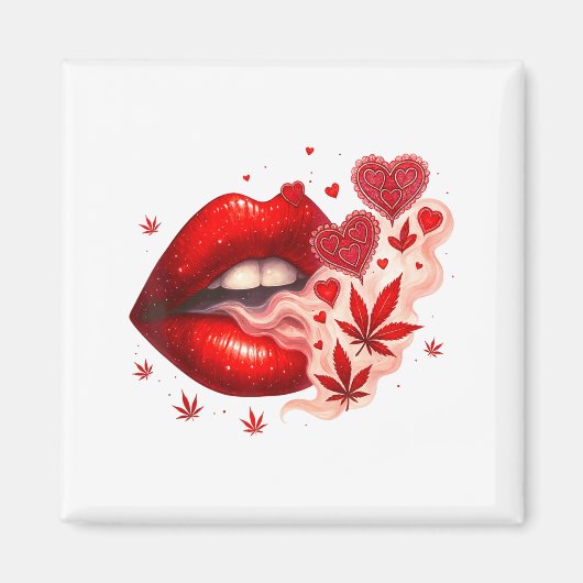 Valentine’s Day Weed Lover Stoner Babe  Magneet (Voorkant)