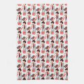 Valentine' s Kitchen Hand Towel Love Red Heart Theedoek (Verticaal)