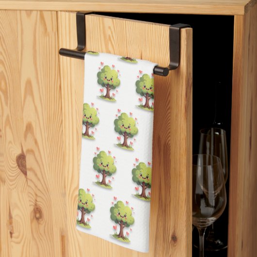 Valentine' s Kitchen Hand Towel Tree Red Hearts Theedoek (Derde Gevouwen)