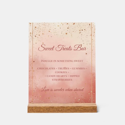 Valentine’s Treat Table Sign – Blush Pink & Gold (Recto)