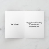 Valentine salutations avec carte Coeurs et Fleurs (Intérieur)