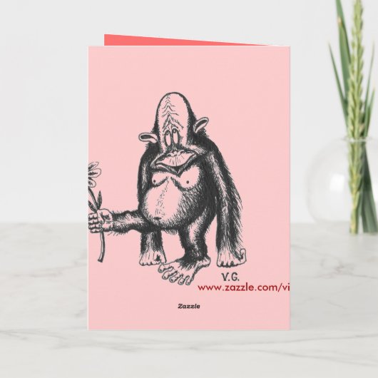 Valentine singe mignon carte design (Dos)