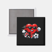 Valentine Soccer Heart Drip Srt Love Valentines Da Magneet (Voorkant / Achterkant)