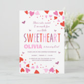 Valentine Sweetheart Anniversaire Fête Invitation (Debout devant)