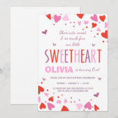 Valentine Sweetheart Anniversaire Fête Invitation (Devant / Derrière)