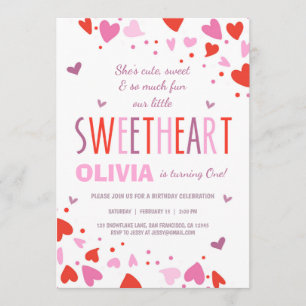 Valentine Sweetheart Anniversaire Fête Invitation
