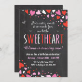 Valentine Sweetheart Anniversaire Fête Invitation (Devant / Derrière)