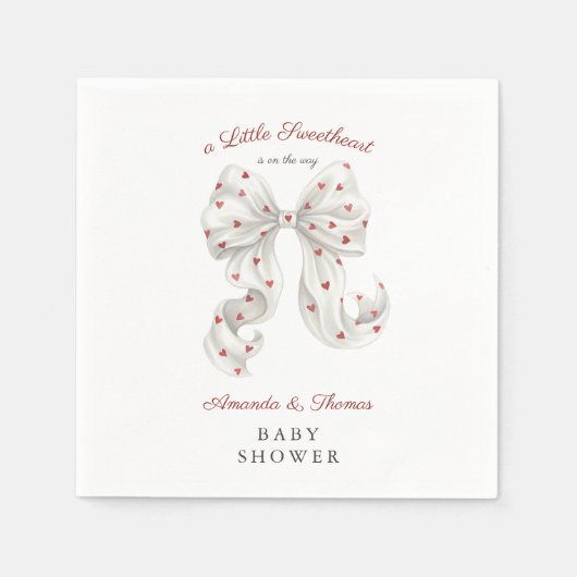 Valentine Sweetheart Baby Shower Servet (Voorkant)