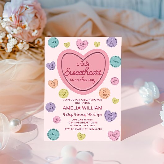 Valentine Sweetheart Candy Baby shower Invitation