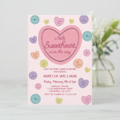 Valentine Sweetheart Candy Baby shower Invitation (Debout devant)